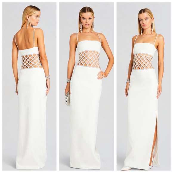 Retrofete Dresses & Skirts - Retrofete SOLENE white maxi dress.   Size X-Small  Embellished cutout that accen